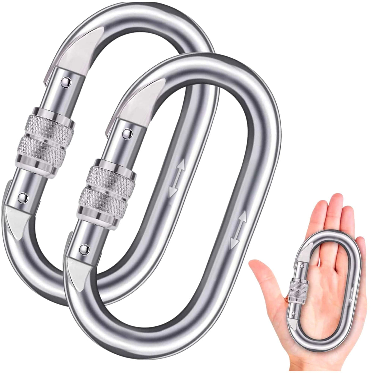 05 unidades de Mosquetão em Aço Oval Vicsa 17mm Trava Dupla 23kN VIC24300