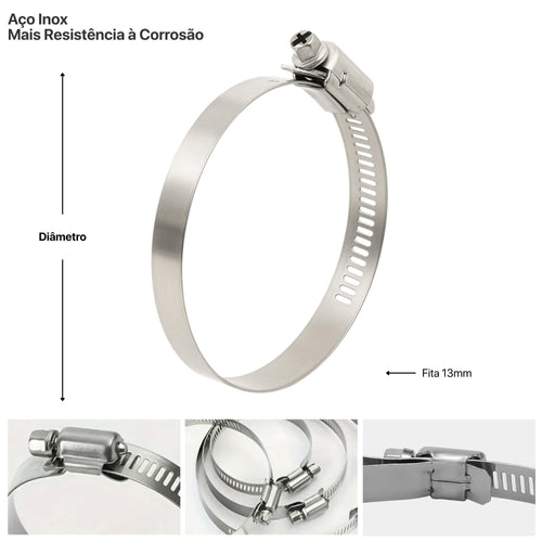 Abraçadeira Aço Inox 4 Pol. 100mm
