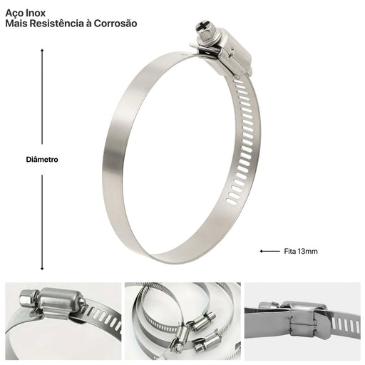 Abraçadeira Aço Inox 4 Pol. 100mm