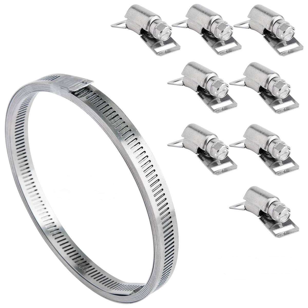 Abraçadeira Aço Inox em Rolo de 3mts com 8 Clips