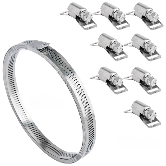 Abraçadeira Aço Inox em Rolo de 3mts com 8 Clips
