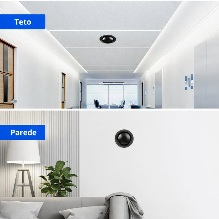 Acabamento Difusor de Ar Redondo Preto 150mm - PAV C