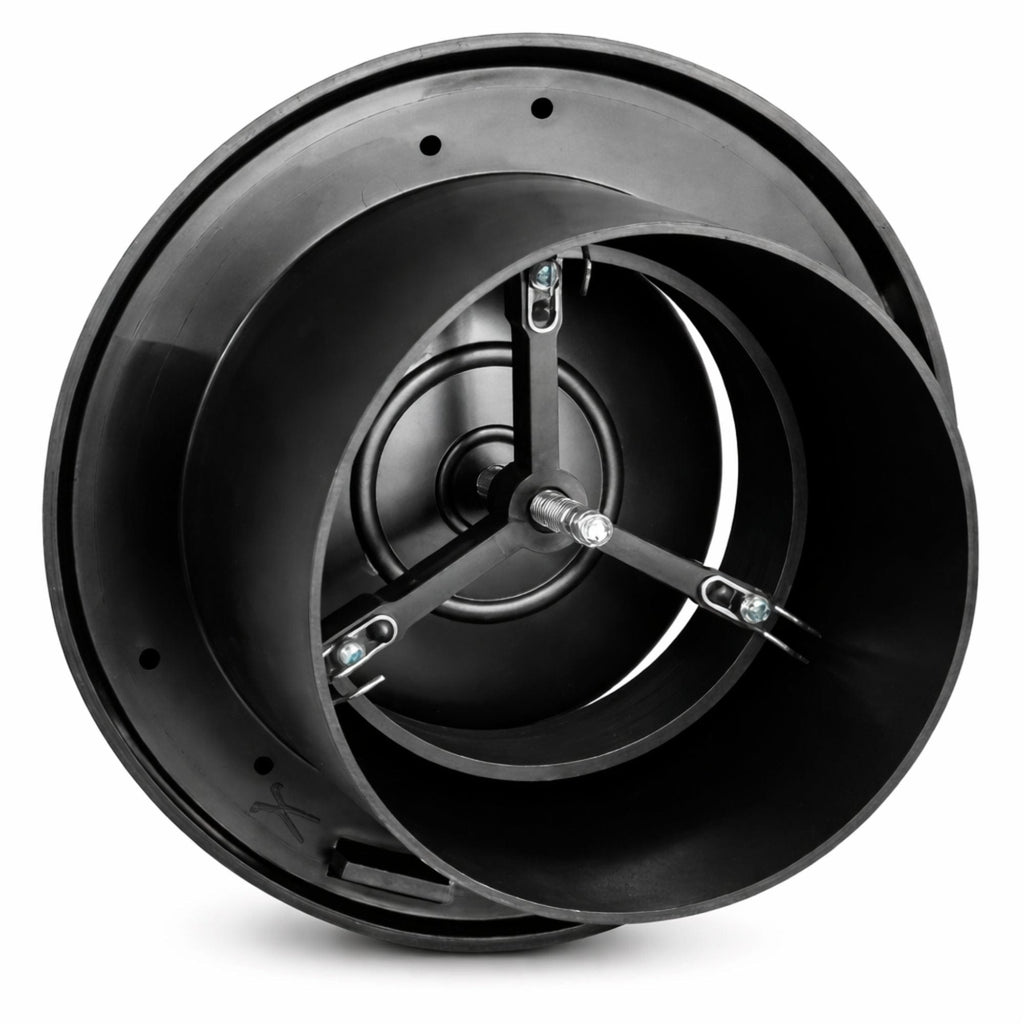 Acabamento Difusor de Ar Redondo Preto 150mm - PAV C