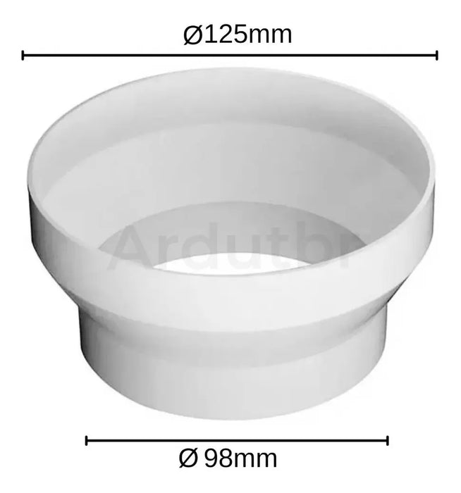 Adaptador Redutor De Duto 125mm Para 100mm (5' Para 4')