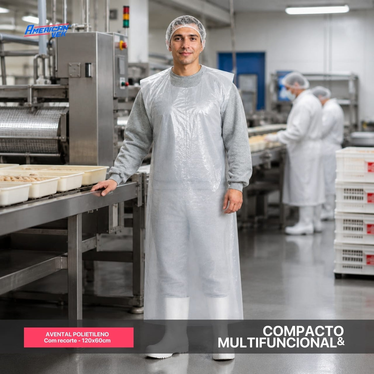 Avental em Polietileno com Fitilho 120x60 100 Unidades - Ideal para Frigoríficos, Indústrias Alimentícias, Laboratórios e Clínicas