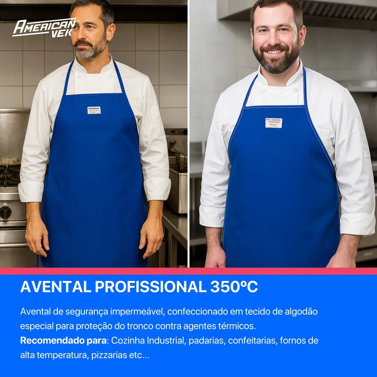 Avental Térmico Cozinha Industrial até 350ºC 90 x 70cm RIO181 - CA29046