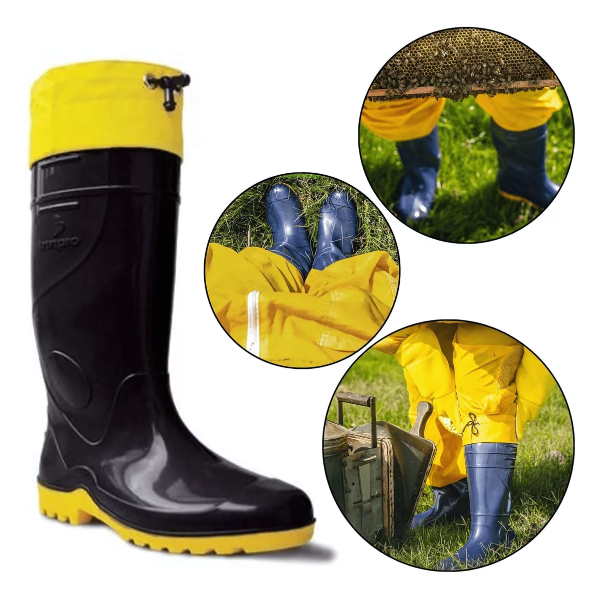 Bota de Borracha PCV Azul Impermeável Super Resistente Cano Médio - Para Chuvas, Vedação - Uso Domestico e Industrial, Motoboy, Alimenticio, Açougue
