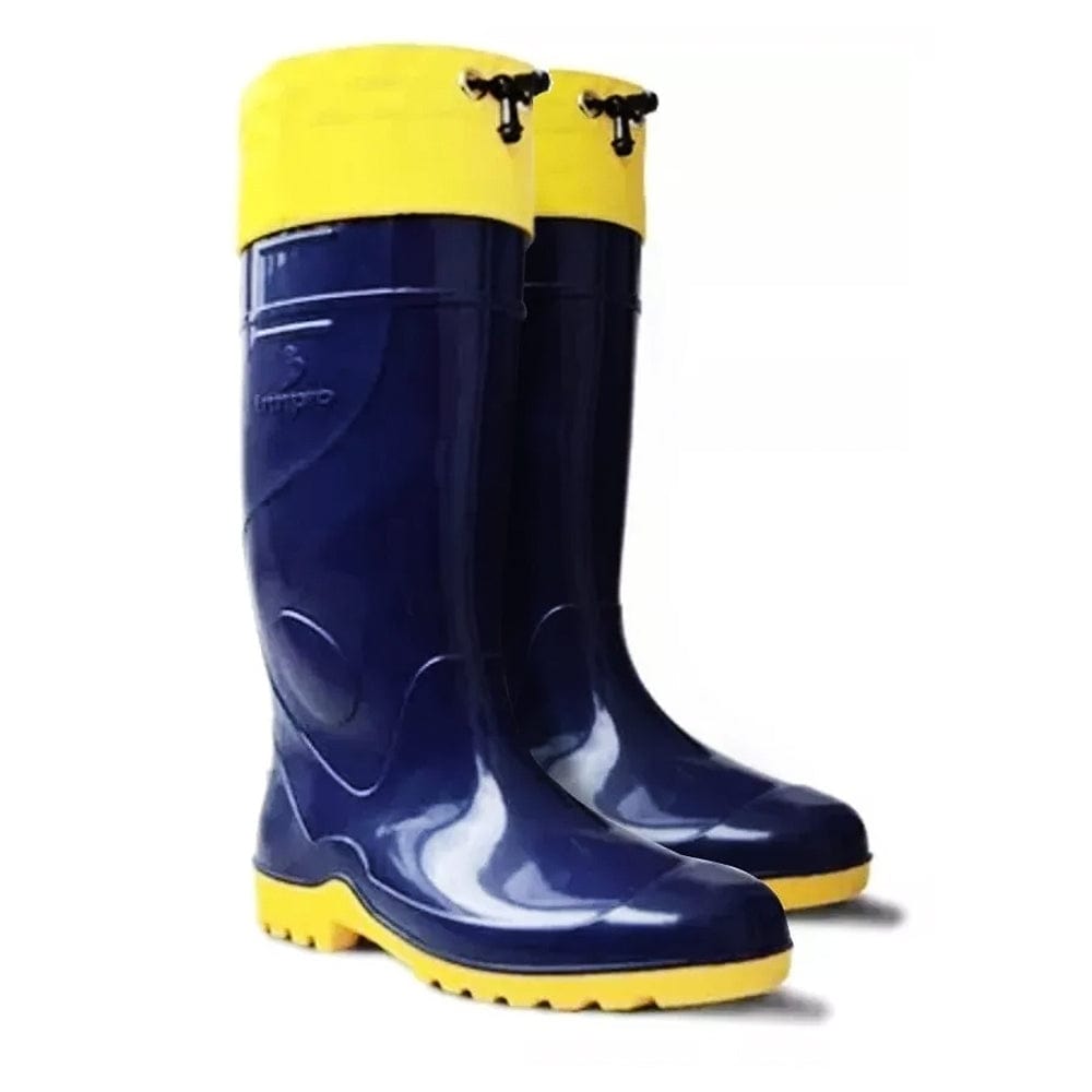 Bota Impermeável de Borracha PVC Cano Médio Azul Marinho CA36026