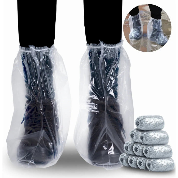 Bota Propé em Polietileno Transparente com Elástico Impermeável – (100 Unds)