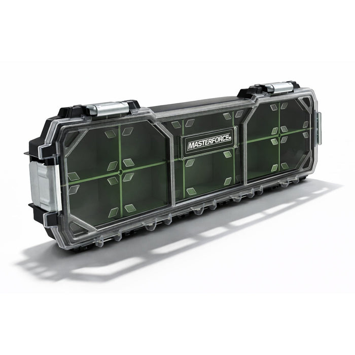 Caixa de Ferramentas Organizador Maleta 10 Divisórias - Tampa Transparente e Travas Metálicas