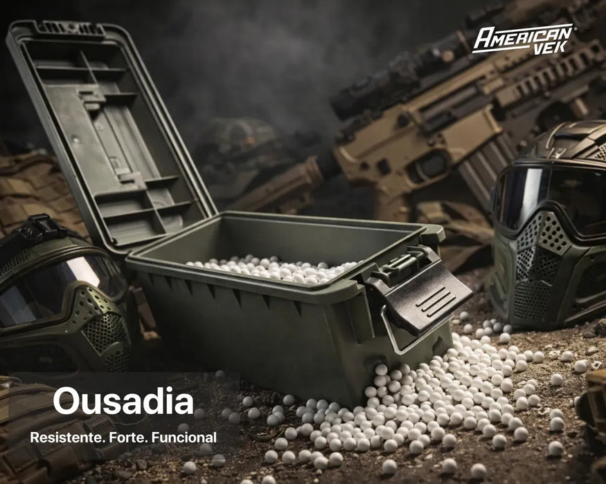 Caixa Organizadora Estanques Small 7,1L AMMO – Plástico ABS Reforçado, Vedação e Fecho Metálico Cinza