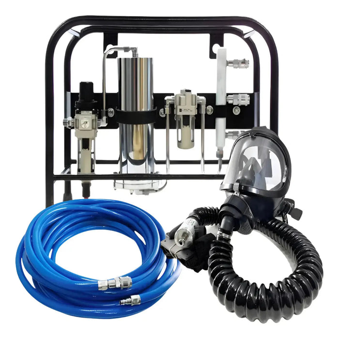 Cavalete Ar Mandado 3U com Máscara de Fluxo Contínuo e Mangueira Empatada de 10 Metros