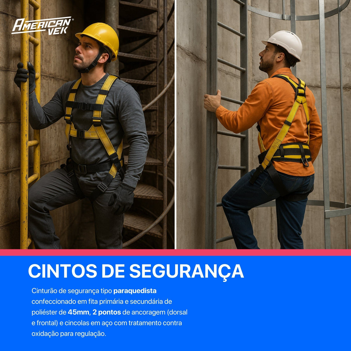 Cinto de Segurança 2 Pontos Paraquedista Vicsa VIC27113 Suporta até 140kg - CA35614