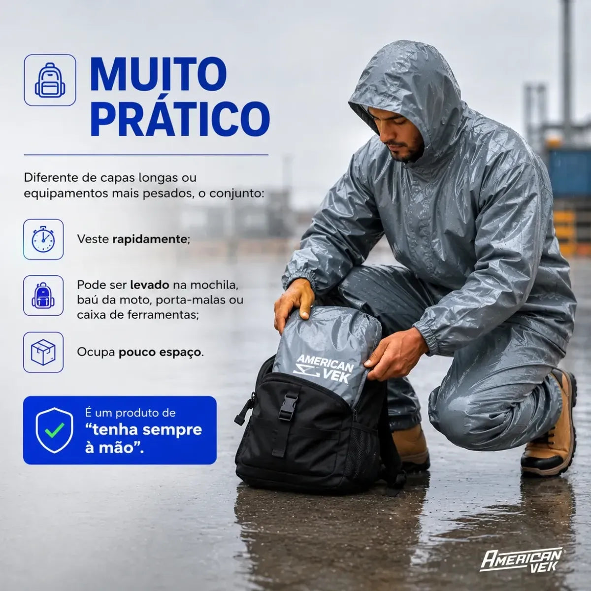 Conjunto Calça e Jaqueta Impermeável Termolaminada Aprovado para Chuva  - PA02594