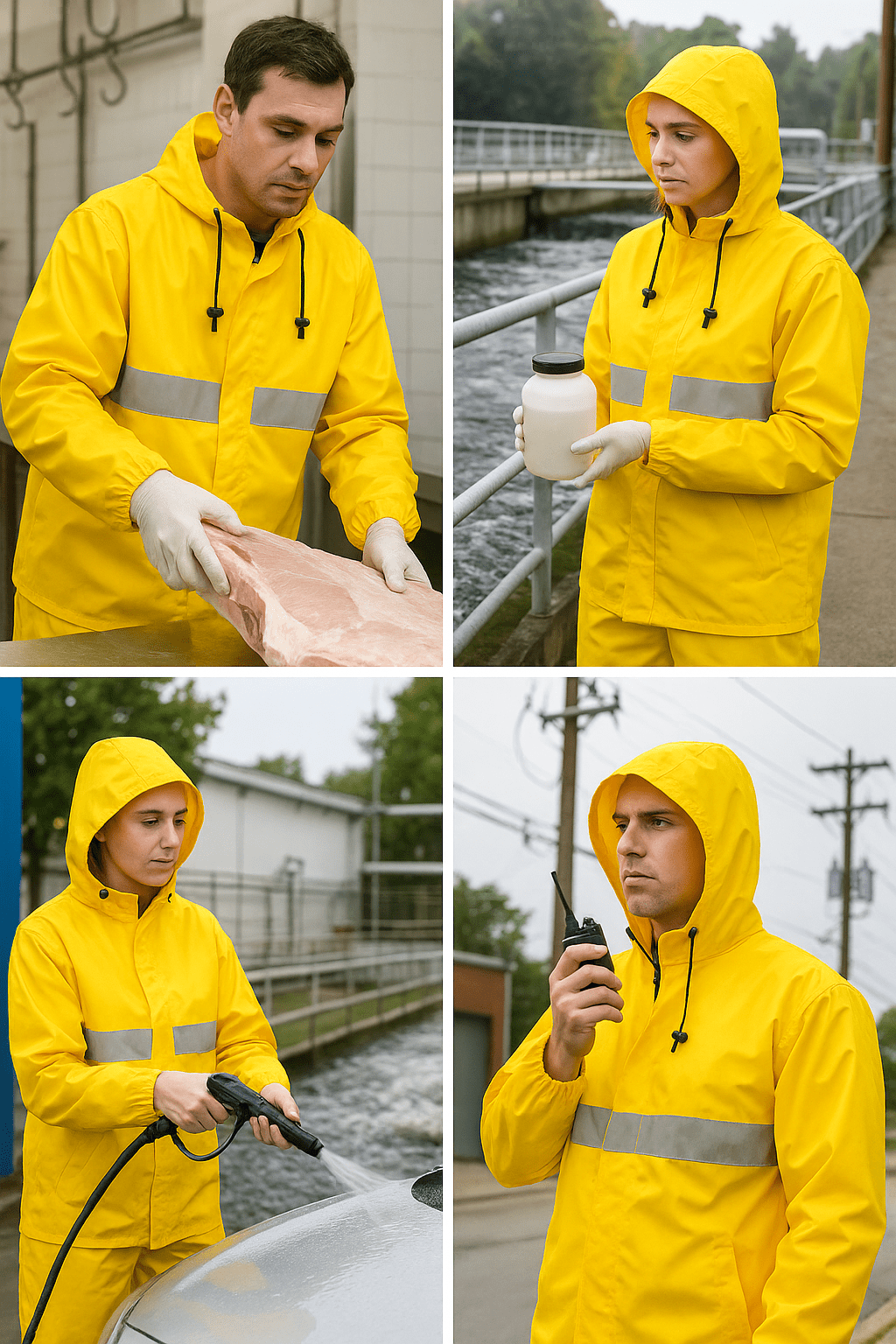 Conjunto Impermeável Amarelo Ouro Nylon emborrachado Ventilado com Faixa Refletiva Vértice — CA28740