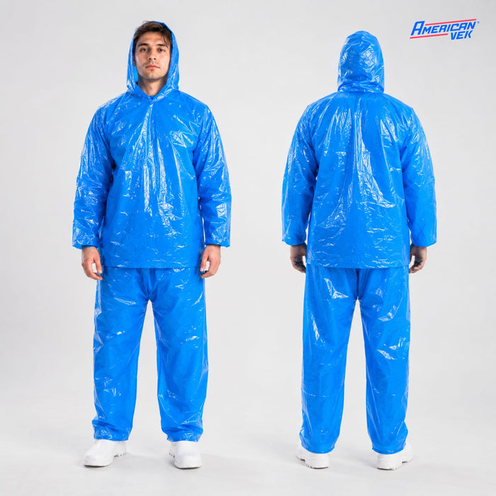 Conjunto Plástico Azul Impermeável C/ Elástico e Capuz – CON00109 | CA30354/30355
