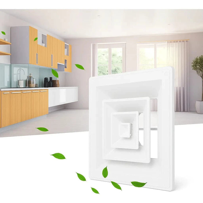 Difusor de Ar Quadrado Europeu T02 4 Vias Sem Registro - 300mm X 300mm