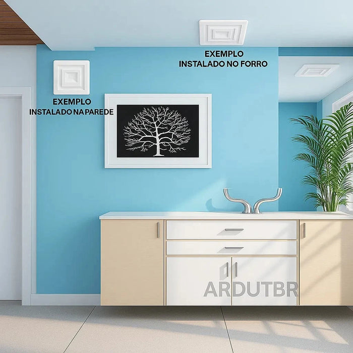 Difusor de Ar Quadrado Europeu T02 4 Vias Sem Registro - 300mm X 300mm