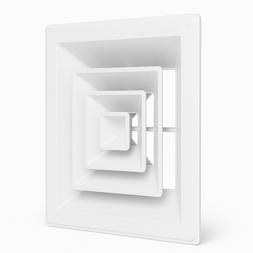 Difusor de Ar Quadrado Europeu T02 4 Vias Sem Registro - 300mm X 300mm