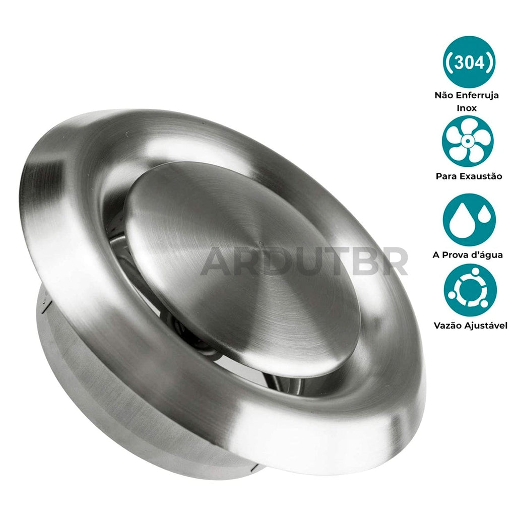 Difusor Saída de Ar em Inox Exaustão Ventilação 150mm