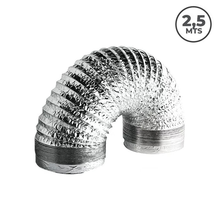 Duto Aluminizado Flexível 10 Pol. 250mm - 02,5 Metros