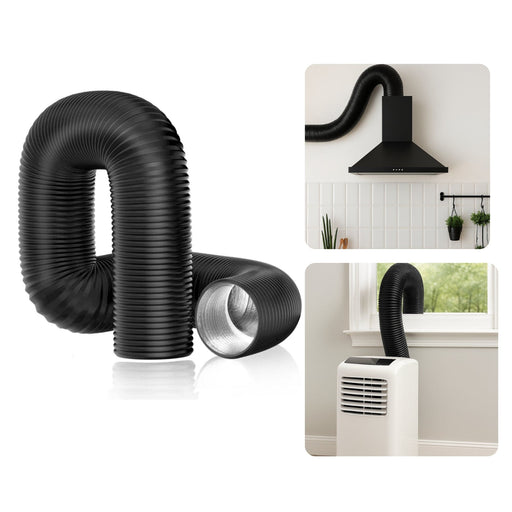 Duto Aluminizado Flexível com PVC Preto 100mm / 04 Pol - 05 Metros