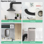 Duto Aluminizado Flexível com PVC Preto 150mm / 06 Pol - 10 Mts