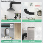 Duto Aluminizado Flexível com PVC Preto 200mm / 08 Pol - 05 Metros