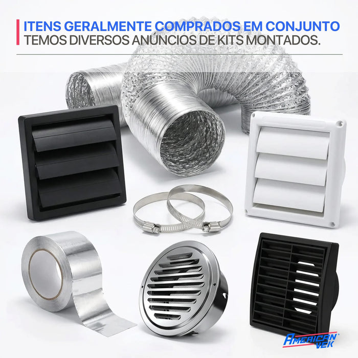 Duto Aluminizado Flexivel Sem Isolamento 100mm / 04 Pol - 05 Metros