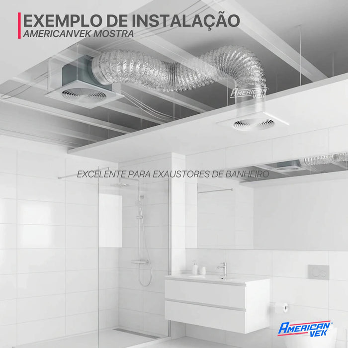 Duto Aluminizado Flexivel Sem Isolamento 100mm / 04 Pol - 05 Metros