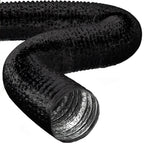 Duto de 100mm / 04 Polegadas Preto Aluminizado Flexivel Sem Isolamento -  5 Metros - Sistema de Ventilação, Exaustão, Cozinhas, Banheiros, Ar Condicionados, Industriais