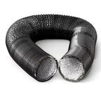 Duto de 100mm / 04 Polegadas Preto Aluminizado Flexivel Sem Isolamento -  5 Metros - Sistema de Ventilação, Exaustão, Cozinhas, Banheiros, Ar Condicionados, Industriais
