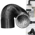 Duto de 100mm / 04 Polegadas Preto Aluminizado Flexivel Sem Isolamento -  5 Metros - Sistema de Ventilação, Exaustão, Cozinhas, Banheiros, Ar Condicionados, Industriais