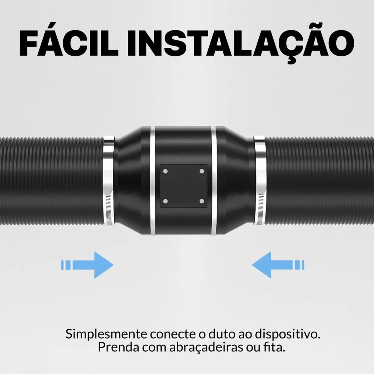 Duto de 100mm / 04 Polegadas Preto Aluminizado Flexivel Sem Isolamento -  5 Metros - Sistema de Ventilação, Exaustão, Cozinhas, Banheiros, Ar Condicionados, Industriais