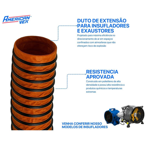 Duto de PVC Insuflador Exaustor de Ar Espaço Confinado 30cm 300mm - 10 Metros