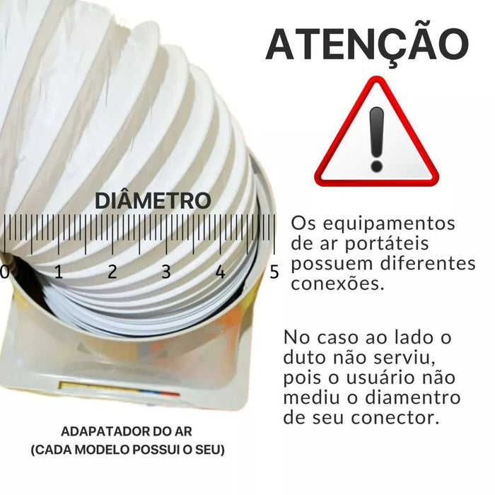 Duto Flexível de PVC Branco 8 Pol. 200mm - 5 Metros
