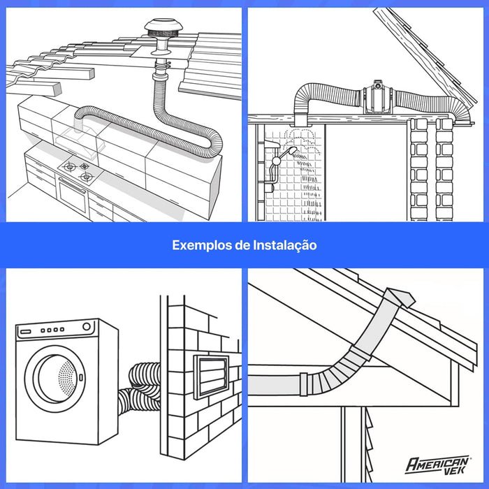 Duto Semiflexivel em Alumínio 063mm - 3 Metros