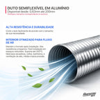 Duto Semiflexivel em Alumínio 063mm - 3 Metros