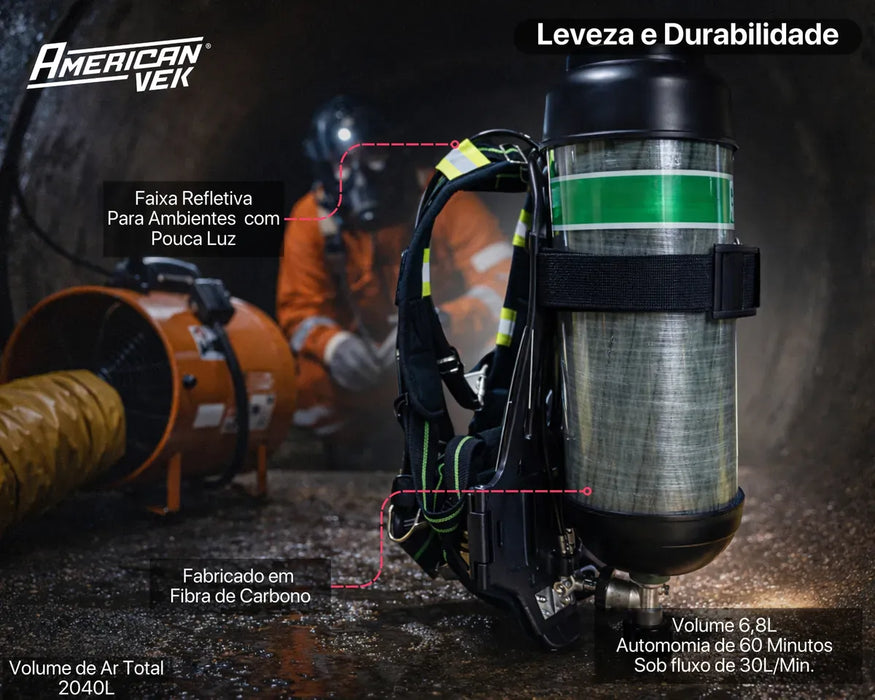 Equipamento Respiração Autônomo Espaço Confinado 300bar 6,8l