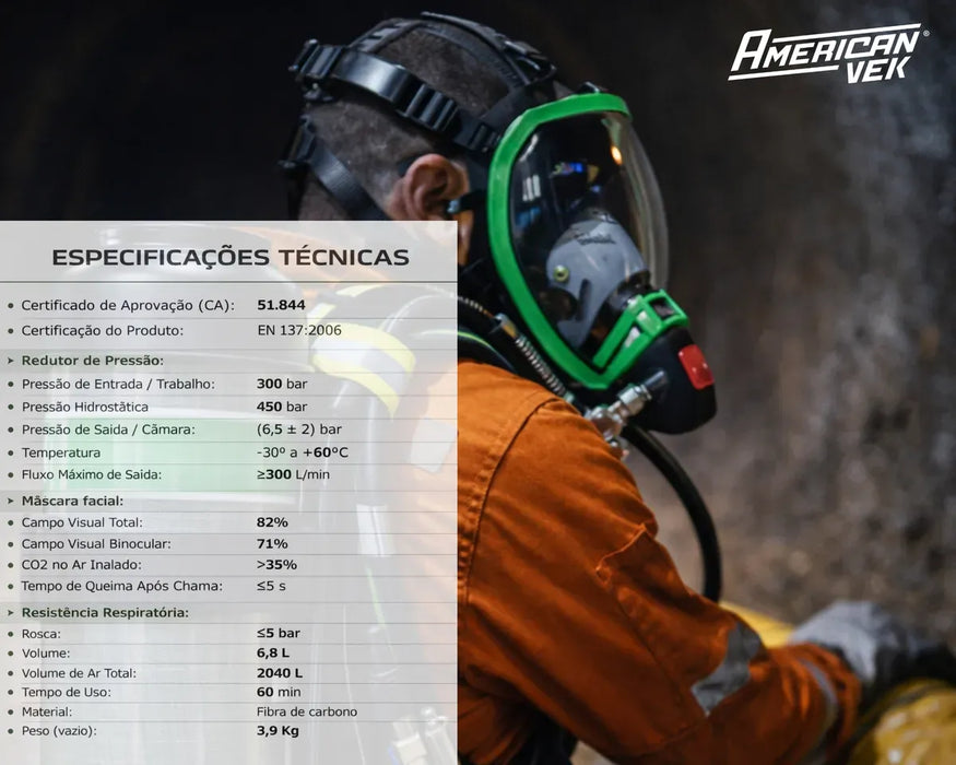 Equipamento Respiração Autônomo Espaço Confinado 300bar 6,8l