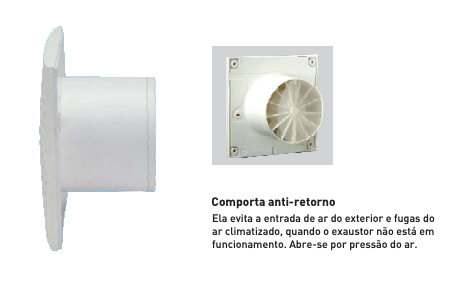Exaustor Anti Retorno Para Banheiro Decor C 200 - 125mm - (185m3/h-175m3/h) - 110/220V