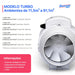 Exaustor Axial In Line P/ Banheiro Coifa Turbo 100mm - Vazão Máx. 187m3/h - 220V