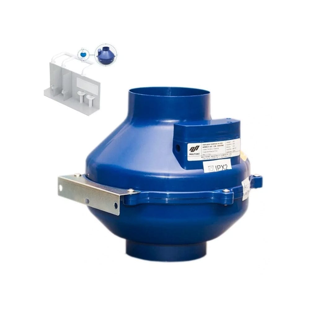Exaustor Centrífugo Inline AXC 200mm Vazão Máx. 865m3/h- 220V