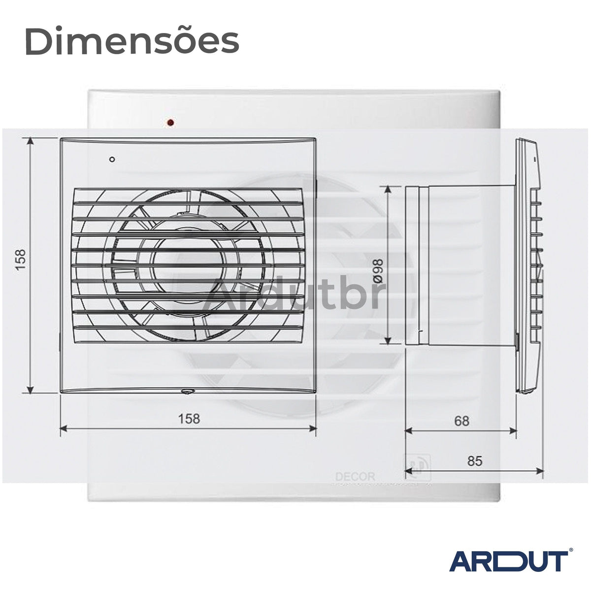 Exaustor Decor C 100 - Vazão 80m3/h - 100mm - 220V