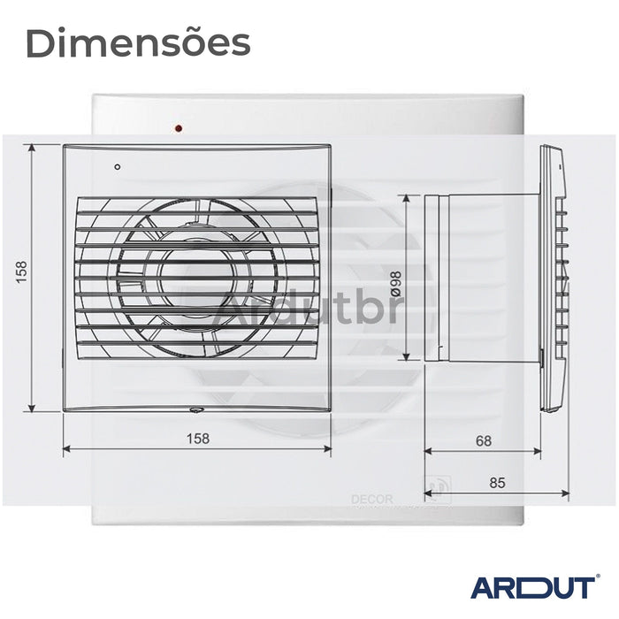 Exaustor Decor C 100 - Vazão 80m3/h - 100mm - 220V