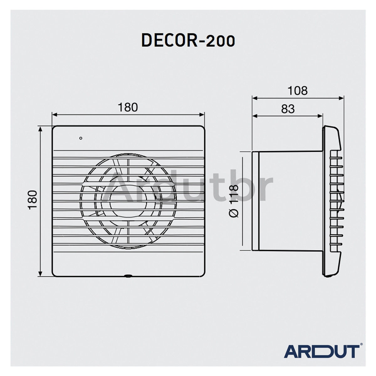 Exaustor Decor C 200 - Vazão 175m3/h - 125mm - 220V