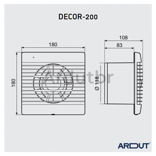 Exaustor Decor C 200 - Vazão 175m3/h - 125mm - 220V