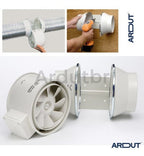 Exaustor Mixvent 350 Inline Duto 125mm - Vazão 290 - 380m3/h -  110v e 220v