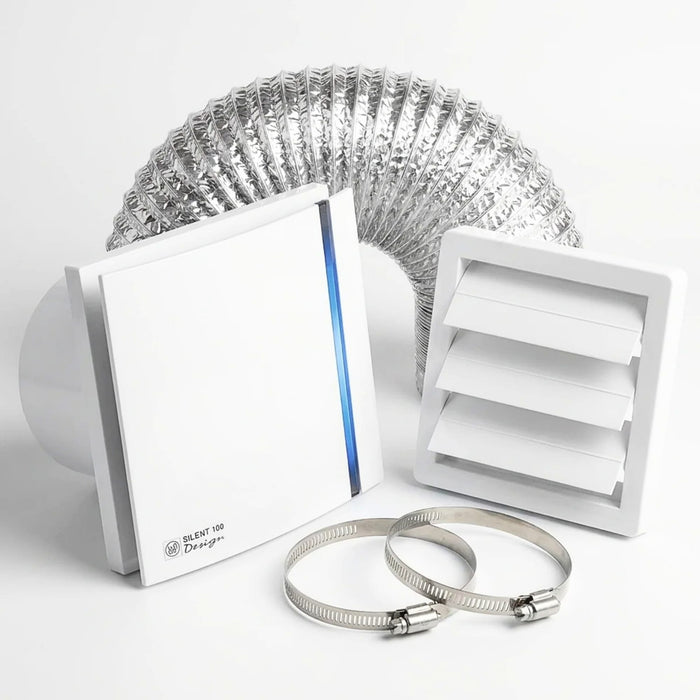 Exaustor Silencioso Anti Retorno Banheiro Silent Design 200CZ - 125mm (160m3/h-195m3/h) - 110/220V
