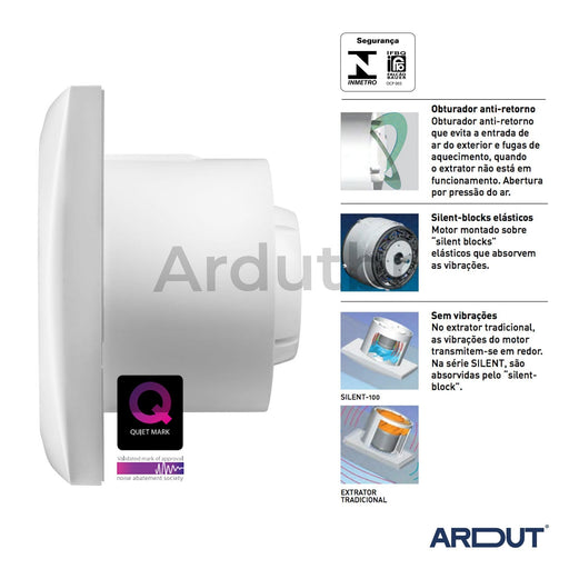 Exaustor Silent CZ 300 - Vazão 330m3/h - 150mm - 110V